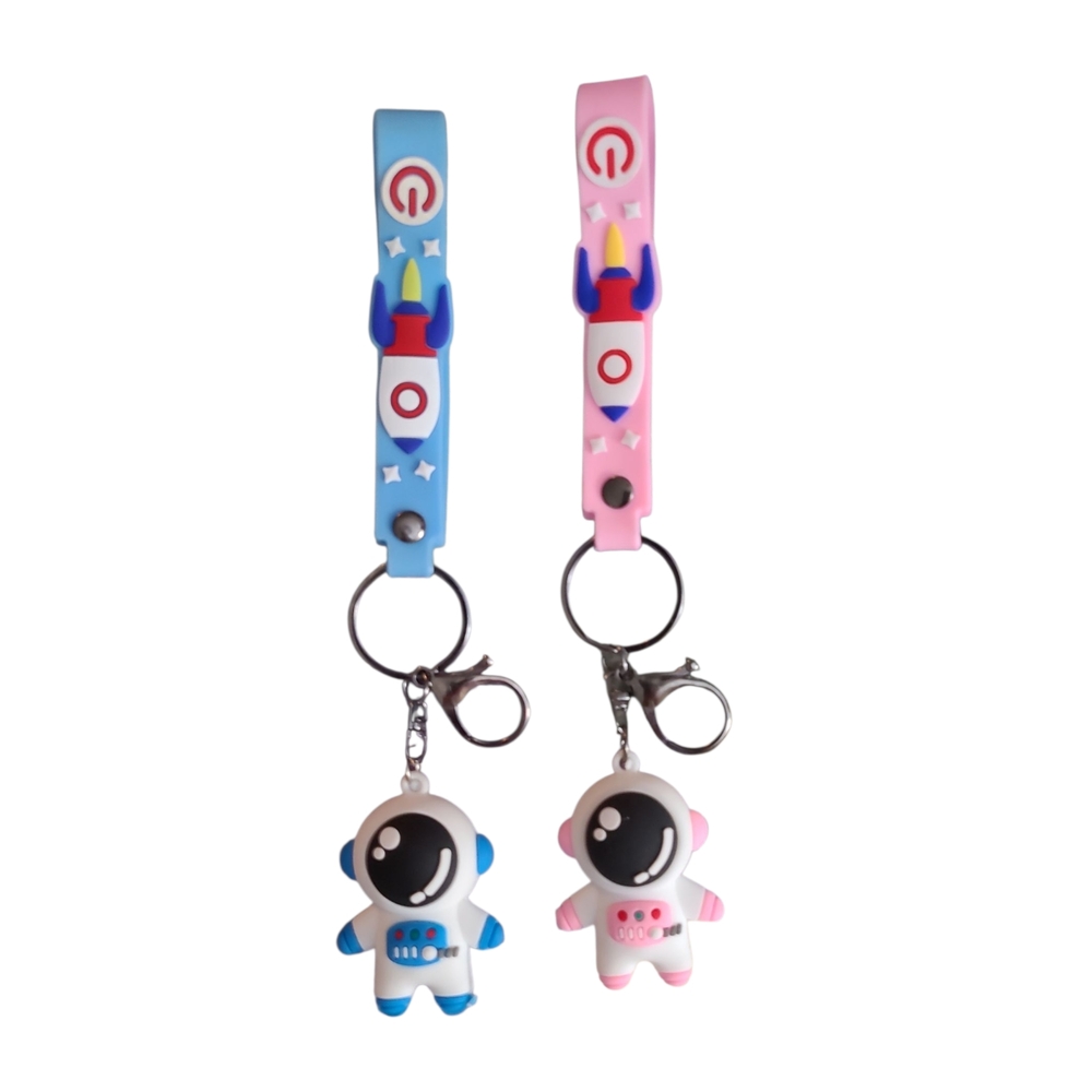 3/$15 Space Explorer Keychain Set - Blue and Pink
